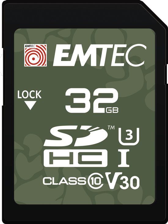 Emtec SDHC 32 GB Class 10 UHS-I V30 Outdoor SD-kaart met adapter