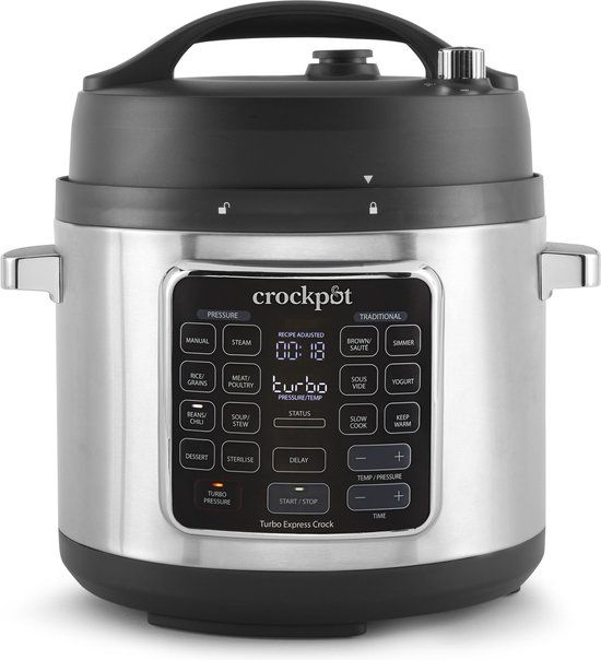 Crock-Pot Express Pot Turbo - 5.6L - RVS/Zwart - 14 Programma's