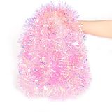 LOMIMOS Roze glitter kerstslinger voor kerstboom, bruiloftsfeest, 5,2 m