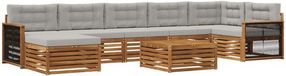 vidaXL Bank loungeset 7 zitplekken Naturel et gris clair