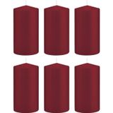 Panda Trend Candles 6x bougies cylindriques/bougies coniques bordeaux 8 x 15 cm 69 heures de combustion - Bougies inodores - Décorations d'intérieur