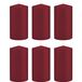 Panda Trend Candles 6x bougies cylindriques/bougies coniques bordeaux 8 x 15 cm 69 heures de combustion - Bougies inodores - Décorations d'intérieur