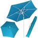 BAKAJI Parasol de plage de jardin avec poteau en acier pliable, revêtement en tissu anti-UV, diamètre 210 cm, avec bandoulière étui