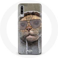 Maniacase Hoesje voor Samsung Galaxy A70 kat met capuchon grappige foto dieren