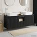 Maison Exclusive - Ensemble de meubles de salle de bain, 3 pièces, noir, 129 x 41 x 80 cm