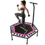 Zonovi Fitness Trampoline - 250 KG - Mini - Zwart/Roze - 106 cm