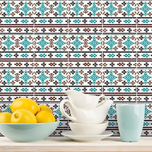 Ambiance Wandtattoo - Etnische Tegels Mogadiscio - 9 Stickers - 10 x 10 cm - Keuken/Badkamer