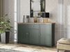 Commode EVOCO 3 portes et 1 tiroir chêne nervuré/vert
