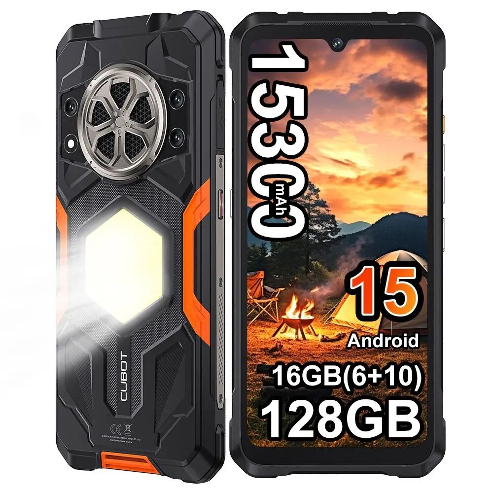 CUBOT KingKong Power 5 Robuuste Smartphone Android 15 15300mAh 6.88" 16GB RAM (6+10), 128GB ROM Campinglamp