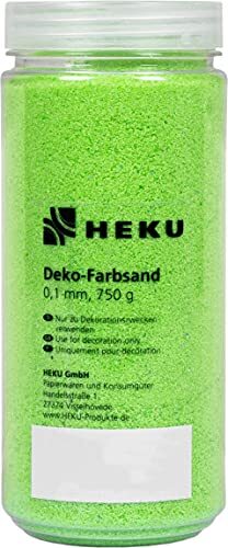 Heku 30330-16: Dekosand/gekleurd zand lichtgroen, 750g, in hersluitbare doos