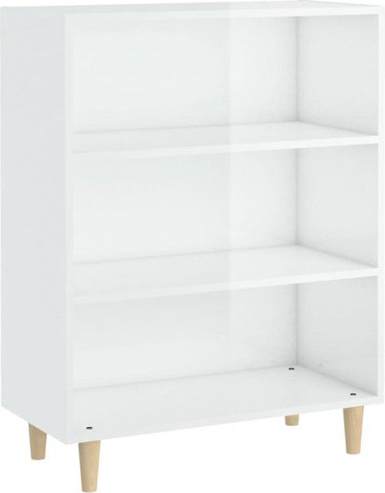 vidaXL Dressoir 69,5x32,5x90 cm bewerkt hout hoogglans wit