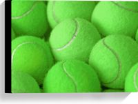 Merkloos / Sans marque Canvas Stapel Groene Tennisballen 40x30 cm Foto op Canvas Schilderij