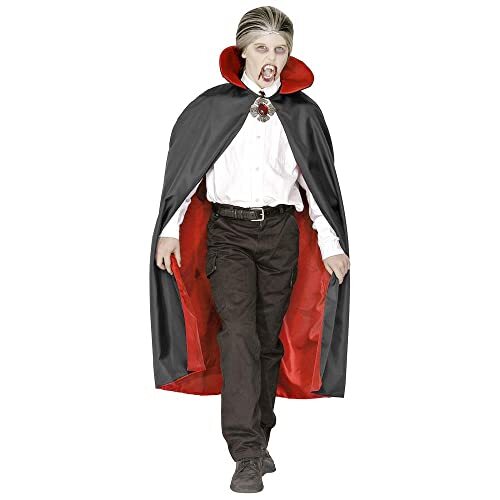 Widmann Kinderkind Deluxe gevoerde Cape met kraag 115cm Accessoire voor Halloween Vampier Fancy Dress