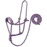 Weaver Leather 35-7820-R3 Gevlochten Touw Halter met 6' Lead, Gemiddeld, Grijs/Paars
