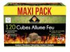 MAXIPACK CHEMINET 15720-12 Aanmaakemmer, doos met 120 stuks natuurlijke emmers voor het aansteken van open haarden, kachels en/of open haarden