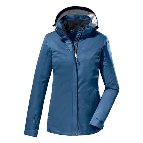 killtec Dames Functioneel jack/outdoorjack met afritsbare capuchon - korte maat KOS 133 KG WMN JCKT, dark ocean, 20