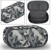 sarcia.eu Camouflage etui met net, ovale vorm, met rits 22x6x10 cm