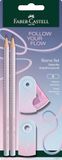 FABER-CASTELL Schrijfset Flow Edition Blushing Sky, 4-delig