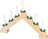 Magichome vianoce MagicHome Kandelaar MagicHome Kerst, 7x LED warmwit, houtimitatie, 2xAA, binnen, 39x4,5x29 cm
