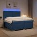vidaXL Boxspringbed met matras en hoofdbord, blauw, 200 x 200 cm, stof