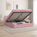 vidaXL Lit plateforme avec matelas et LED Rose 140 x 190 cm Velours