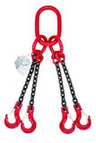 Dolezych DoKett 2 aanslagketting 4-strengen met vorkkophaak, lengte = 4,00, m, rood, zwart