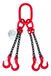 Dolezych DoKett 2 aanslagketting 4-strengen met vorkkophaak, lengte = 4,00, m, rood, zwart