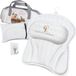 CLAESSONLIVING Coussin de bain Claessonliving (41x41cm) - Coussin de bain avec appui-tête soutient le cou, le dos et la tête - Coussin de nuque avec 6 ventouses solides pour fixation - Les coussins de bain sont livrés avec des sacs de lavage et de voyage - Blanc