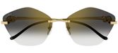 Cartier Panthère De Cartier Ct0429s Lunettes de soleil femme doré géométrique gris 61mm