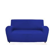 GEMITEX Magic 4-zits bankovertrek in effen stof en elastisch, polyester, elektrisch blauw, rugleuning tot 280 cm