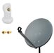 PremiumX Satellietantenne, 60 cm, antraciet, met enkele LNB, 2x F-connector