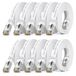 1aTTack.de 0,25 m - wit - 10 stuks CAT.7 Gigabit Ethernet LAN platte lintkabel (RJ45) netwerkkabel onbewerkte kabel (10 Gbit/s) installatiekabel plat slank compatibel met Cat.5 - Cat.5e - Cat.6
