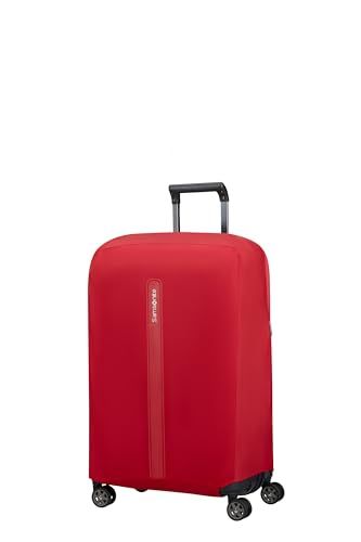 Samsonite TA Revolution - Opvouwbare Beschermhoes voor Koffer Maat M, Kofferhoes Passend voor 66–69 cm, Reiskoffer Bescherming, met Reflecterend Detail, Rood