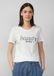 s.Oliver T-shirt met korte mouwen, ronde hals, pailletten en logo, crème, maat 40