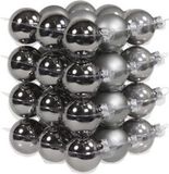 Othmar Decorations Kleine kerstballen - 36x st - titanium grijs - D4 cm - glas - kerstversiering