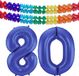 Folat Verjaardag Leeftijd folieballon - 80 jaar - blauw - 86 cm