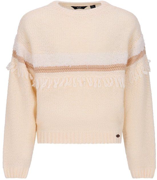 NoBell winter sweater meisjes - ivoor - Kessy - franjes