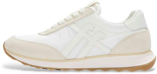 FitFlop Retro-Q FF Fabric/Suede Sneakers Dames Sneakers - Urban White Mix