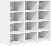 vidaXL Schoenenkast - Bewerkt hout - Wit