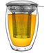 Merkloos Creano All-in-One Dubbelwandig Theeglas 400ml – Thermoglas met RVS Filter en Deksel – XXL Geïsoleerd Theeglas voor Warme & Koude Dranken