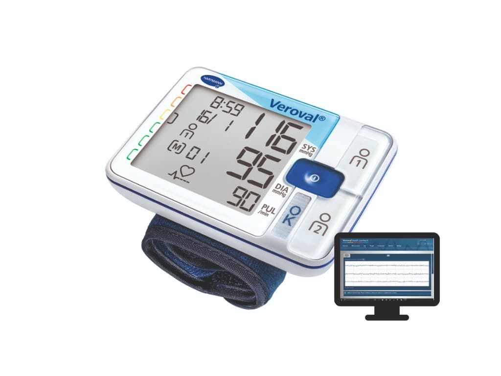 Hartmann Veroval Pols Bloeddrukmeter - Draadloos - Smart - Wit/Blauw