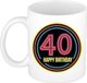 Bellatio Decorations Mok / Beker - Happy Birthday 40 Jaar - Neon - 300 ml