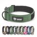 TSPRO Premium Hondenhalsband met Patches, Verstelbare Dikke Halsband met Snelontgrendelbare Gesp, Zwaar Belastbaar voor Middelgrote tot Grote Honden (Groen L)