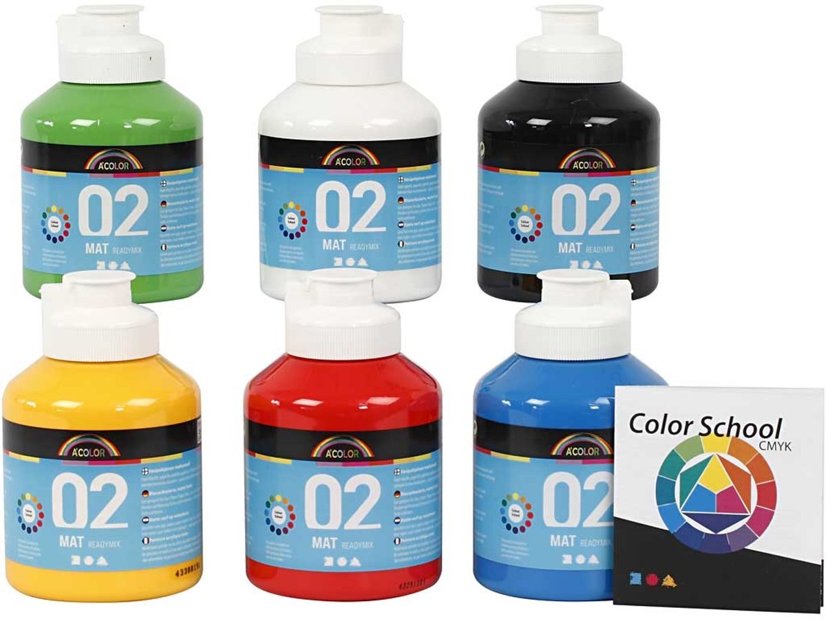 Acolor acrylverf - Colour School 6x500 ml primaire kleuren