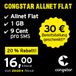 congstar Allnet Flat Plus [SIM, Micro-SIM en Nano-SIM] Maandelijks Rolling Contract (1 GB vaste data bij 21 Mbit/s, Allnet Flat in alle Duitse netwerken)