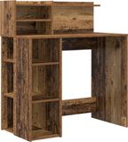 vidaXL Bureau Oud Hout Bewerkt Hout 90 x 48 x 101,5 cm