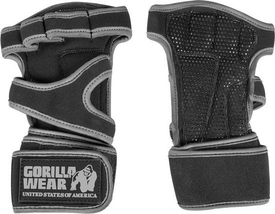 Gorilla Wear Yuma Krachtsport Handschoenen - Zwart/Grijs - Maat M