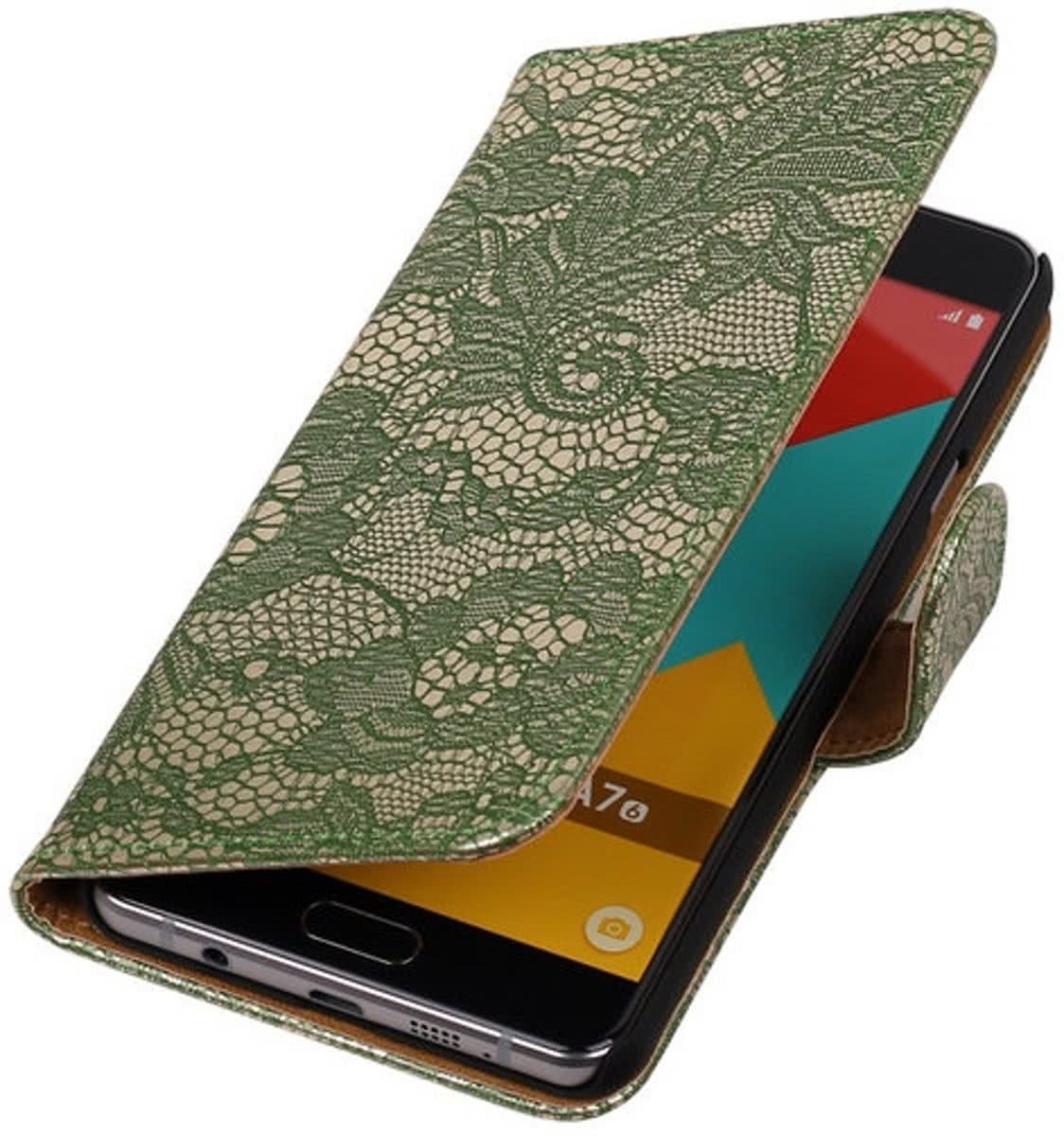 Best Cases Donker Groen Lace Booktype Samsung Galaxy A7 2016 Wallet Cover