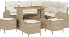 vidaXL Tuinbank Set Beige en Crème