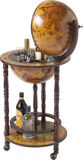 Brulo Wereldbol Globebar Hout Bruin vespucci 33 cm diameter